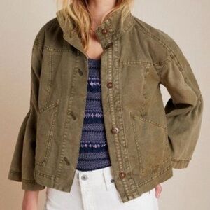 miley flounced utility jacket by anthropologie